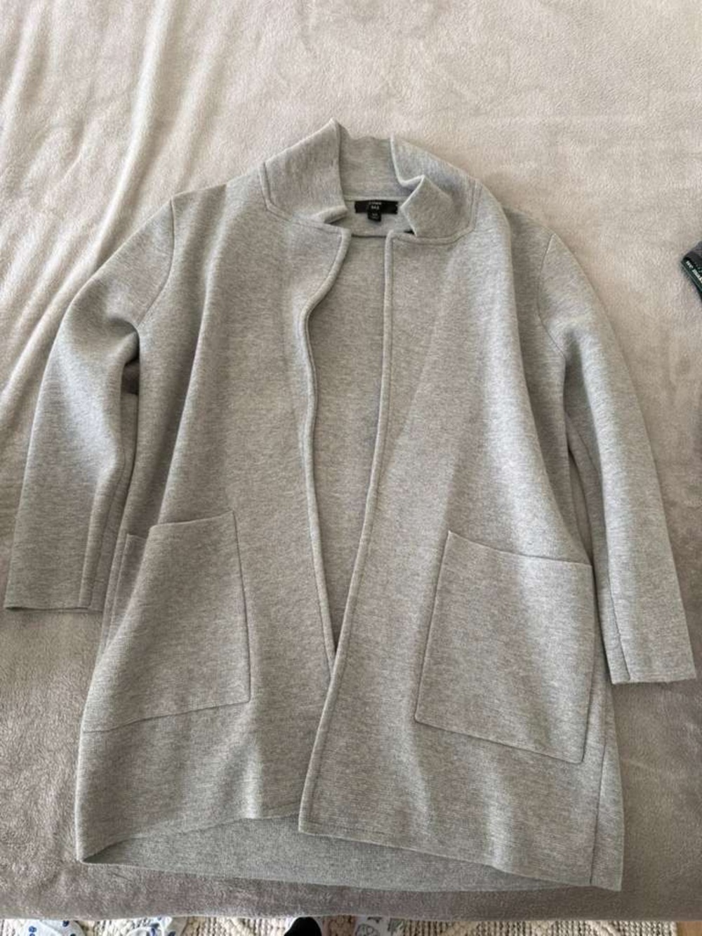 J. Crew Light Gray Open Front Knit Cardigan